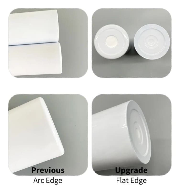 Sublimation Blanks : 20oz Straight Flat Edge Bottom Tumbler (White & Silver)