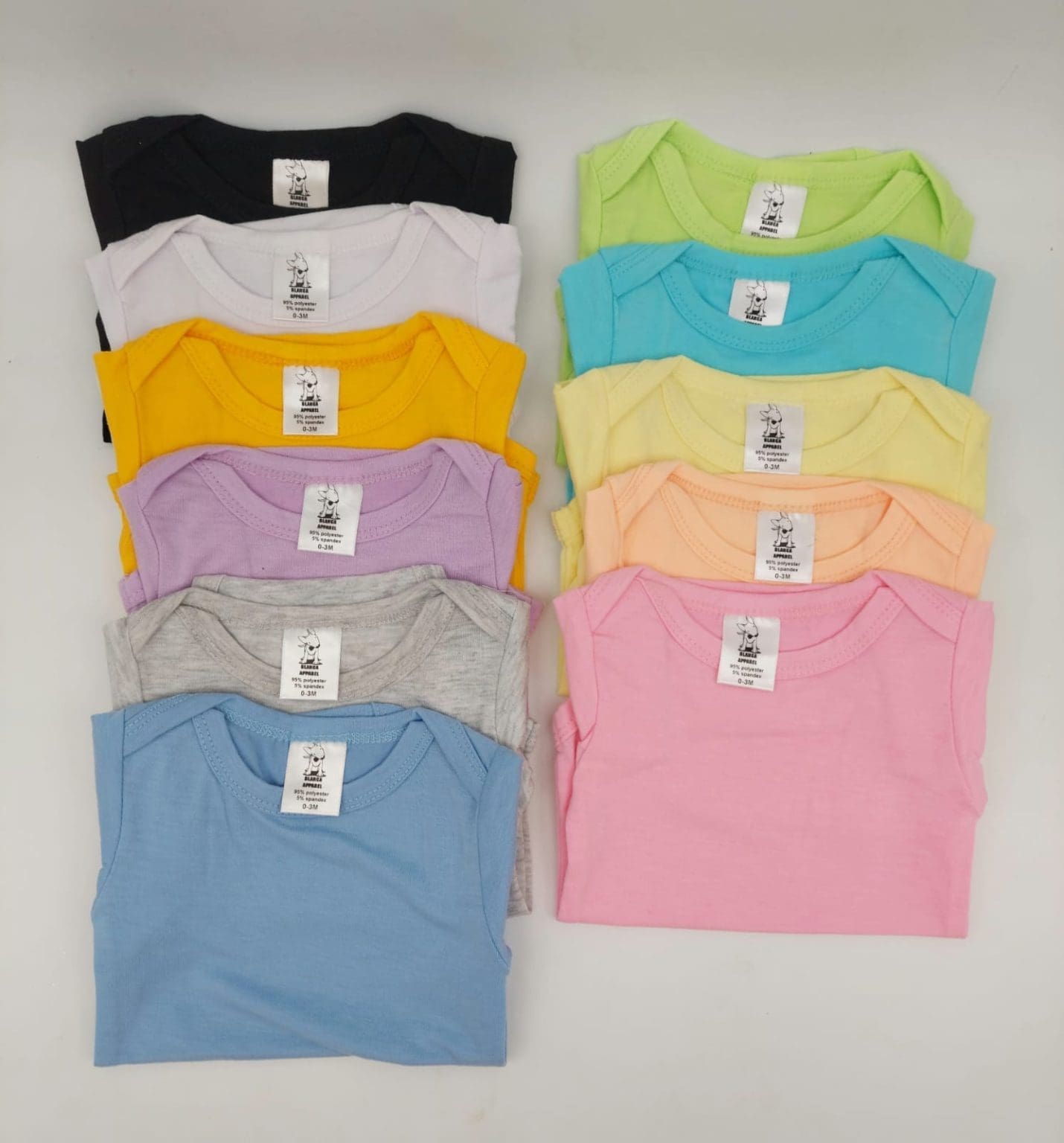 Sublimation Blanks : Short Sleeved Babygrow/Body Vest