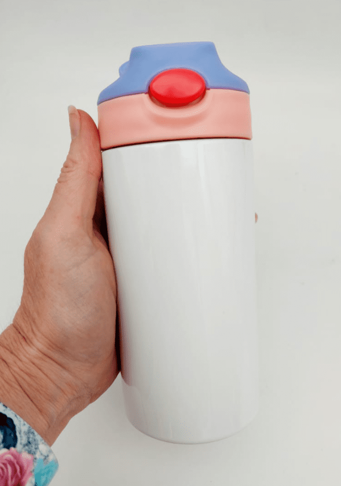 12OZKIDS_PURPLEPINK Sublimation Blanks : 12oz (354mls) Kids 2-Toned Colour Lids Straight Tumbler