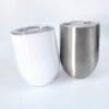 Sublimation Blanks : 12oz EGG Wine Tumblers (White & Silver)
