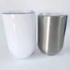 Sublimation Blanks : 12oz STRAIGHT (Gin) Wine Tumbler (White & Silver)
