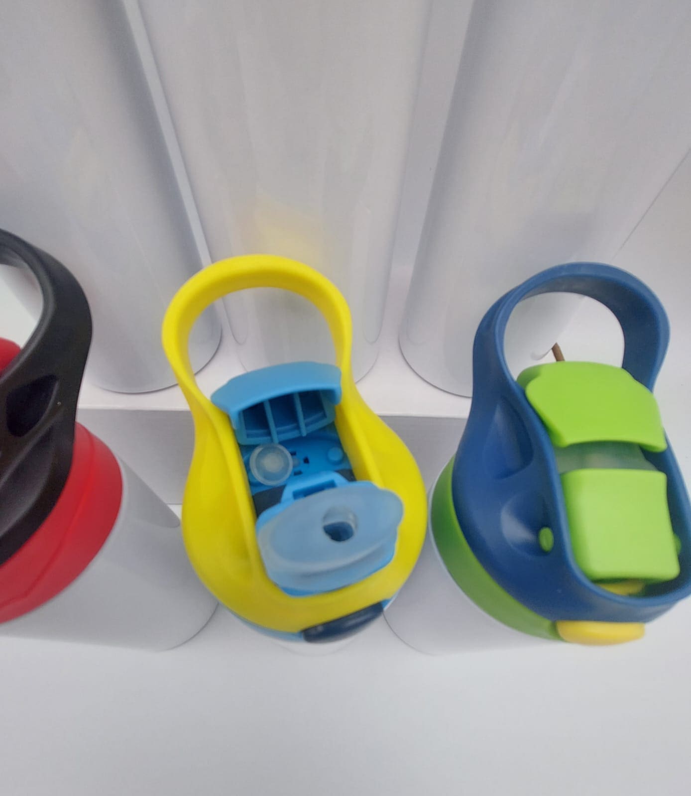 12ozColouredLid_KidsTumblers2 Sublimation Blanks : 12oz (354mls) Kids 2-Toned Colour Lids Straight Tumbler