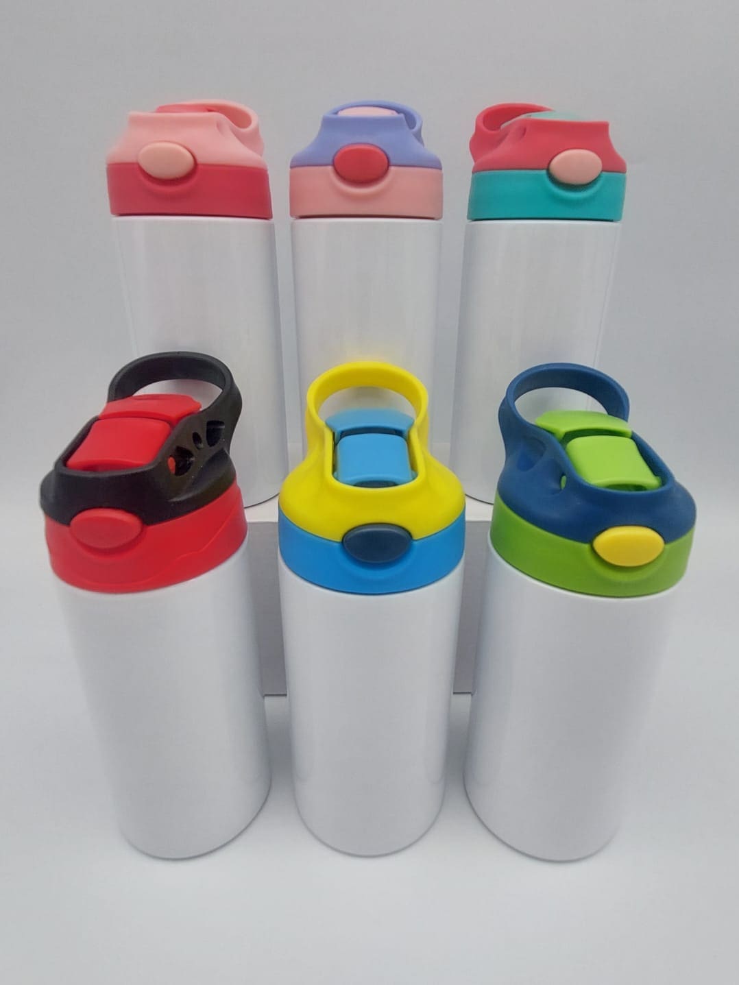Sublimation Blanks : 12oz (354mls) Kids 2-Toned Colour Lids Straight Tumbler