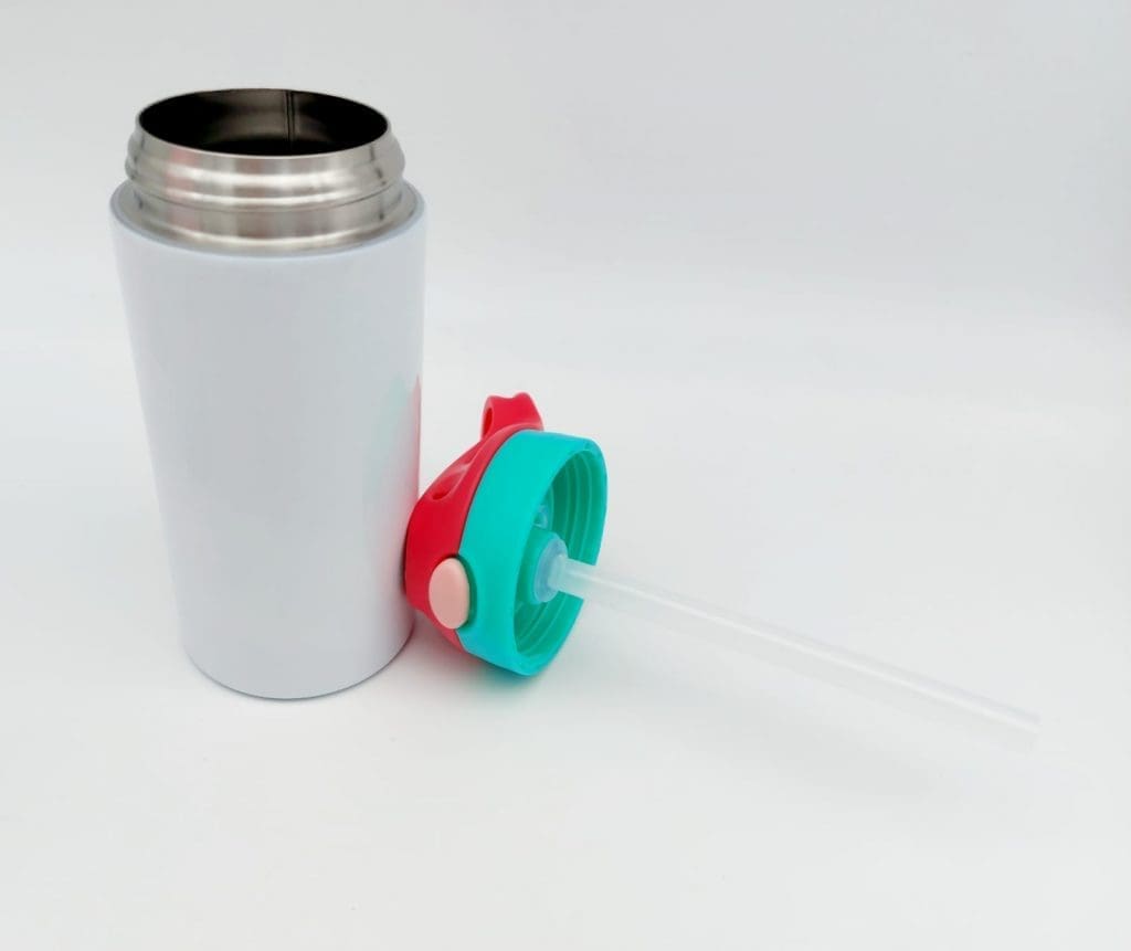 12ozKiddies_Lidundone Sublimation Blanks : 12oz (354mls) Kids 2-Toned Colour Lids Straight Tumbler