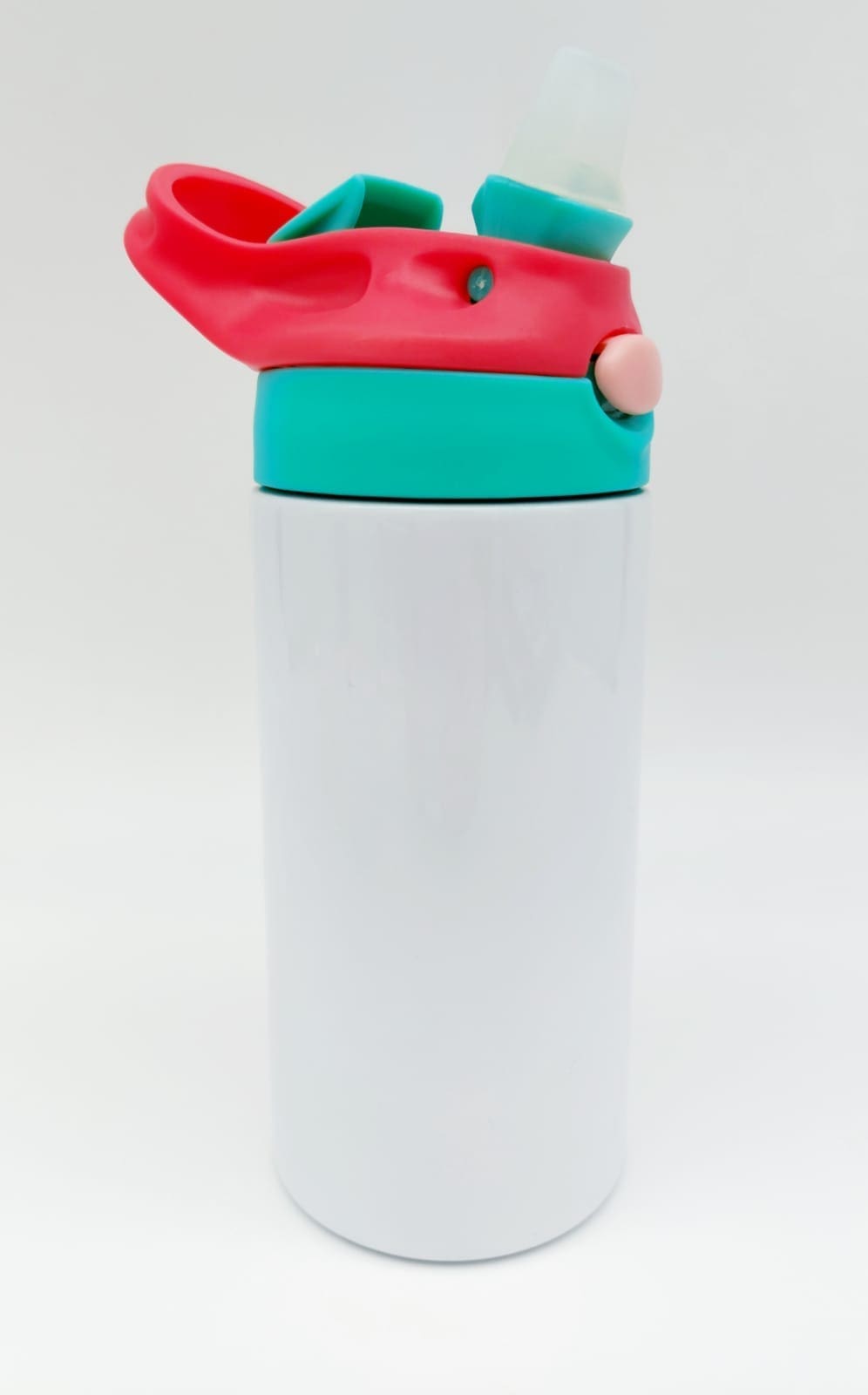 12ozKiddies_PinkGreen Sublimation Blanks : 12oz (354mls) Kids 2-Toned Colour Lids Straight Tumbler