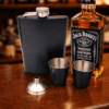 Laser Engraving : 8oz Matte Black Hip Flask Set (with option for us to engrave)