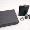 Laser Engraving : 8oz Matte Black Hip Flask Set (with option for us to engrave)