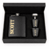 Laser Engraving : 8oz Matte Black Hip Flask Set (with option for us to engrave)