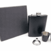 Laser Engraving : 8oz Matte Black Hip Flask Set (with option for us to engrave)