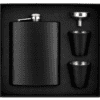 Laser Engraving : 8oz Matte Black Hip Flask Set (with option for us to engrave)