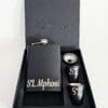 Laser Engraving : 8oz Matte Black Hip Flask Set (with option for us to engrave)