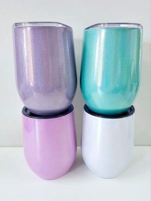 Sublimation Blanks : 12oz Wine Shimmer Tumblers