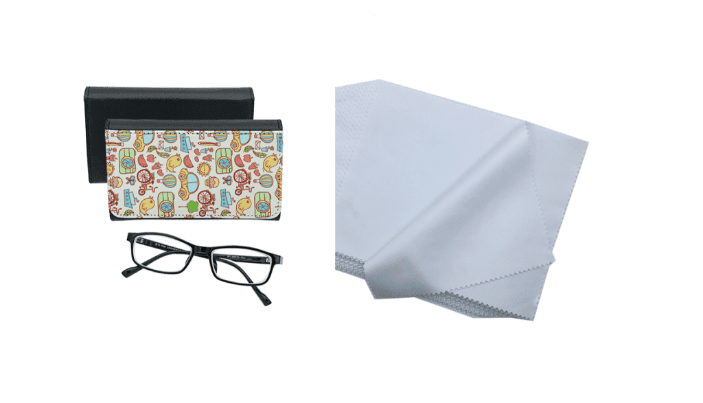 Sublimation Blanks : Glasses PU Leather Case & Cleaning Cloth