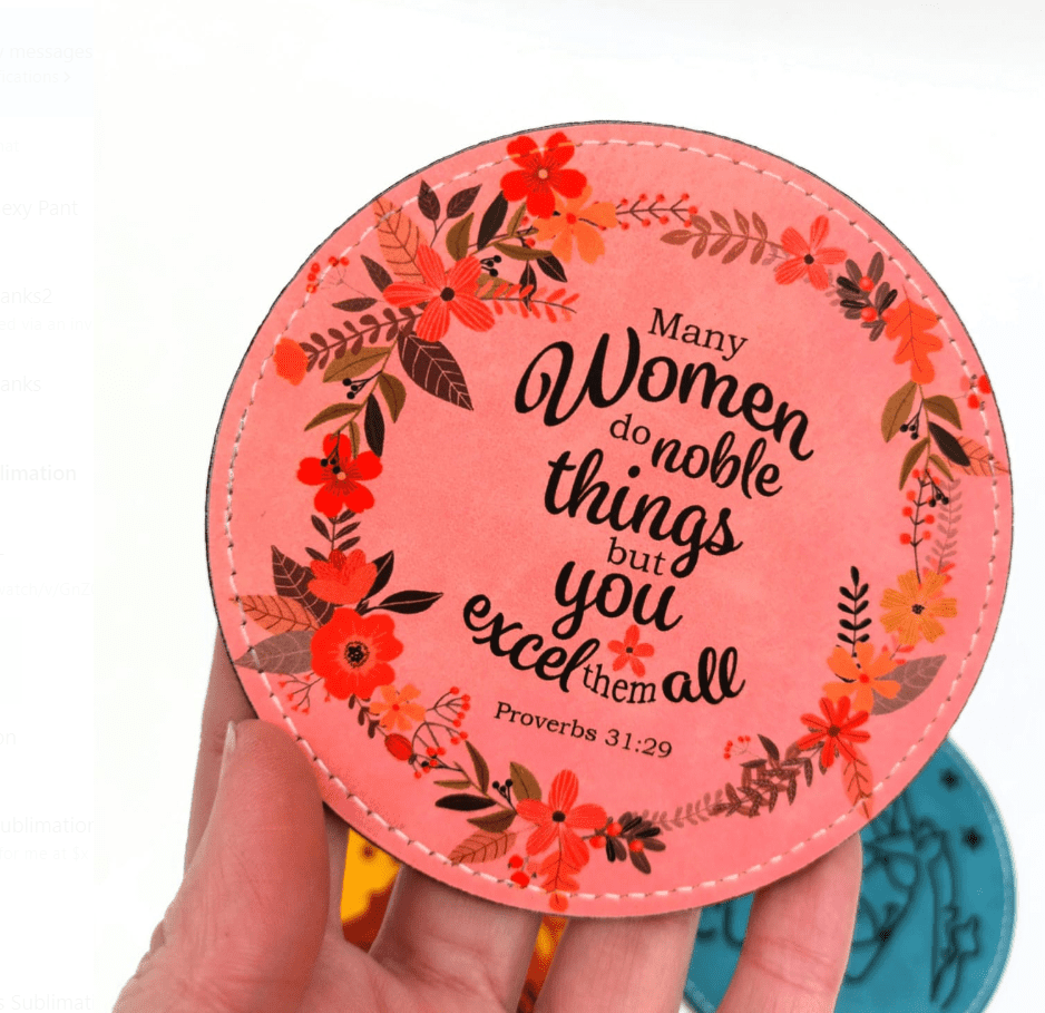 Sublimation Blanks : PU Leather Coasters