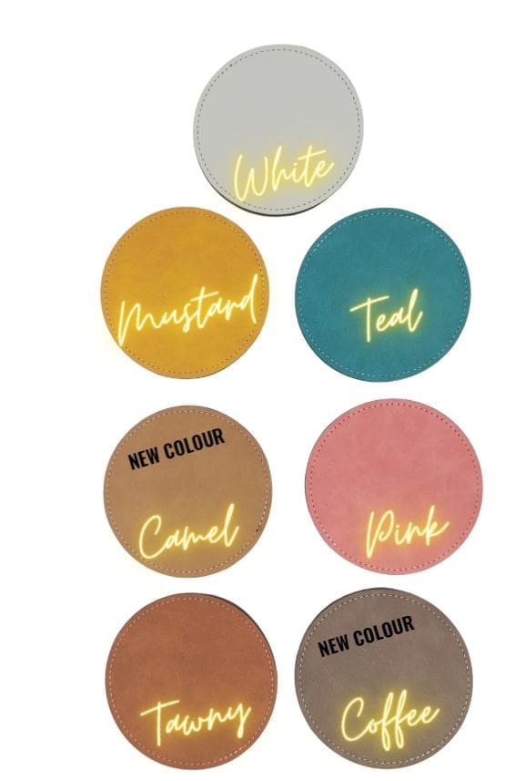Sublimation Blanks : PU Leather Coasters