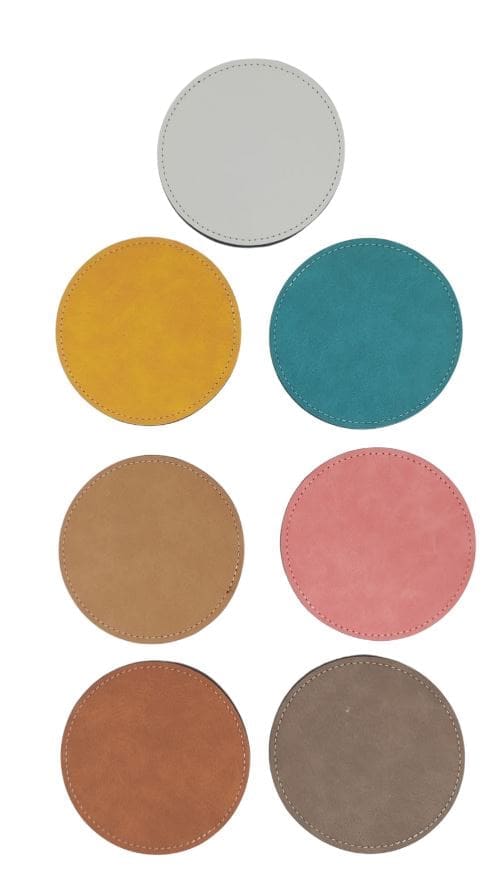 Sublimation Blanks : PU Leather Coasters