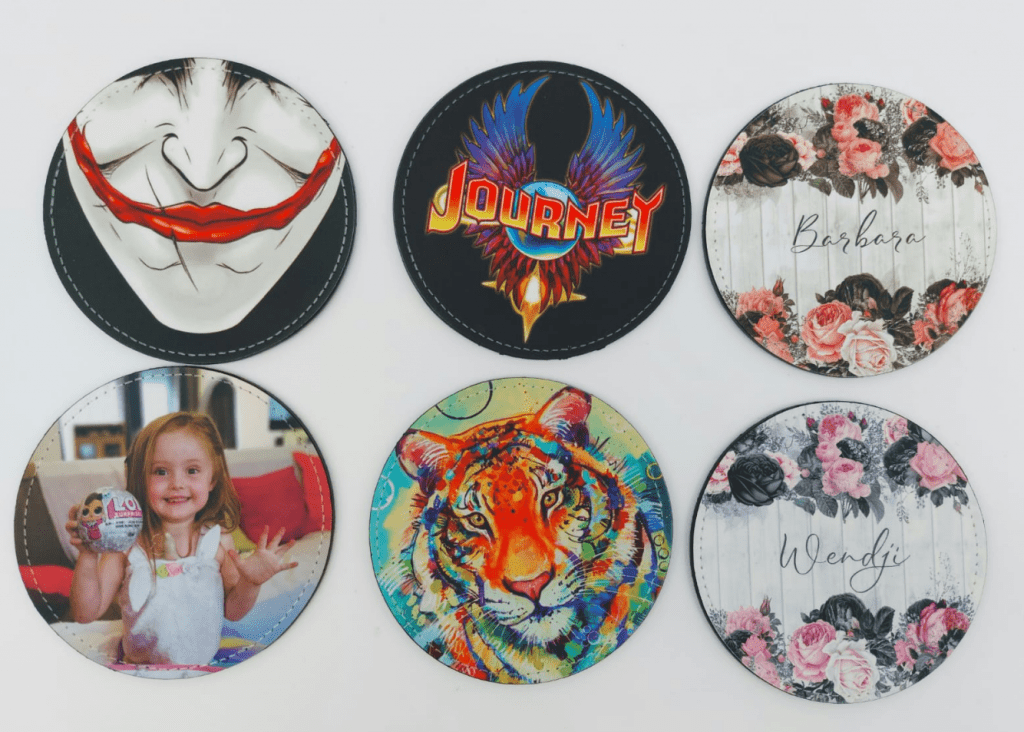 Sublimation Blanks : PU Leather Coasters