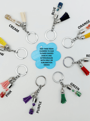 Keychain Accessories : Resin Flower Keychains
