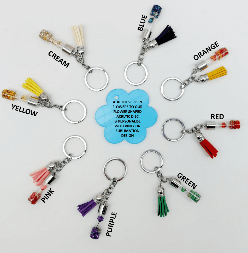 ResinFlowers_Colours Keychain Accessories : Resin Flower Keychains