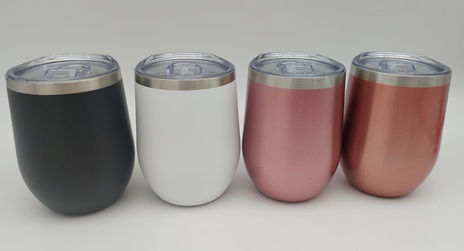 Engraving/Vinyl Blanks : 12oz Silver Rimmed Powder Coated Tumblers