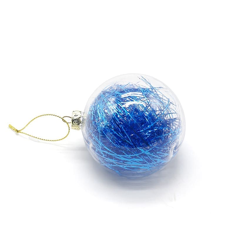 Christmas Sublimation : 8cm Transparent Tinsel Baubles