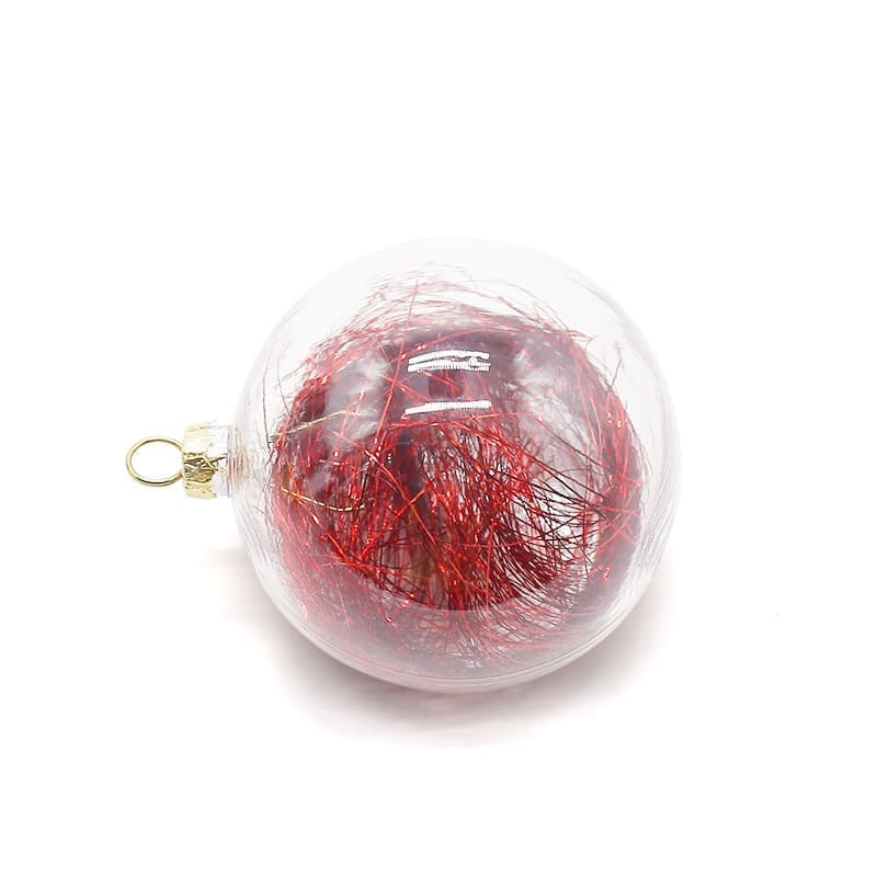 Christmas Sublimation : 8cm Transparent Tinsel Baubles