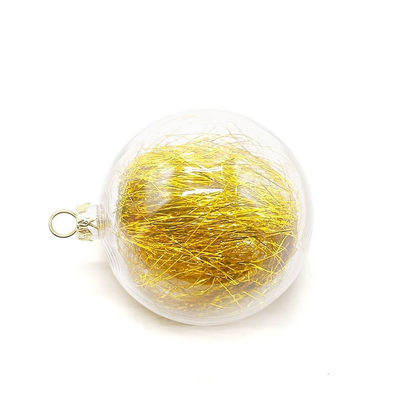 Christmas Sublimation : 8cm Transparent Tinsel Baubles