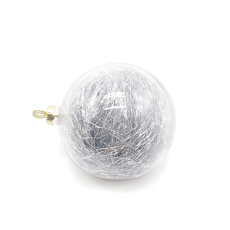Christmas Sublimation : 8cm Transparent Tinsel Baubles