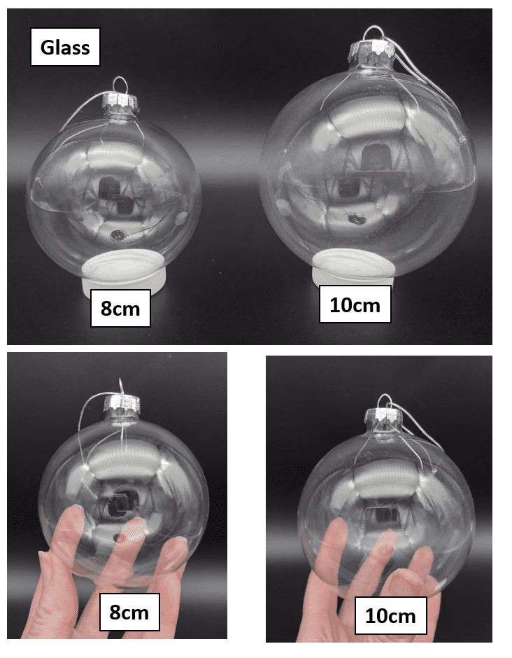 Christmas Blanks : Clear Glass Baubles