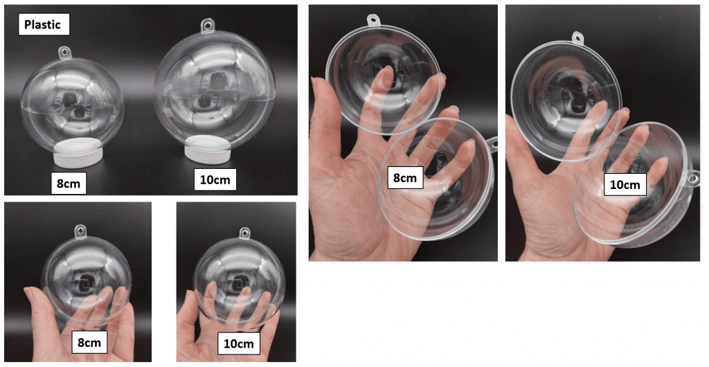 Christmas Blanks : Clear Plastic Baubles