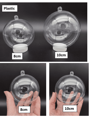 Christmas Blanks : Clear Plastic Baubles