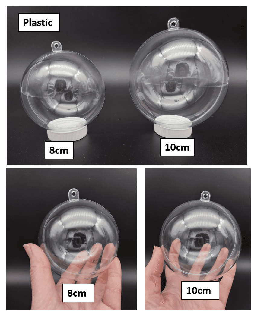 Christmas Blanks : Clear Plastic Baubles