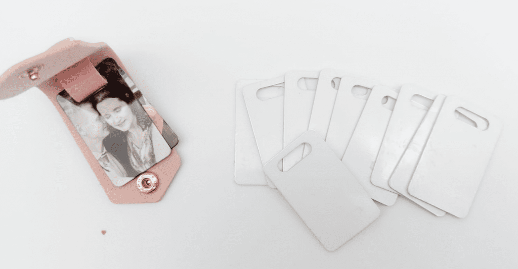 Sublimation Blanks : Soft PU Leather Keyring with metal insert
