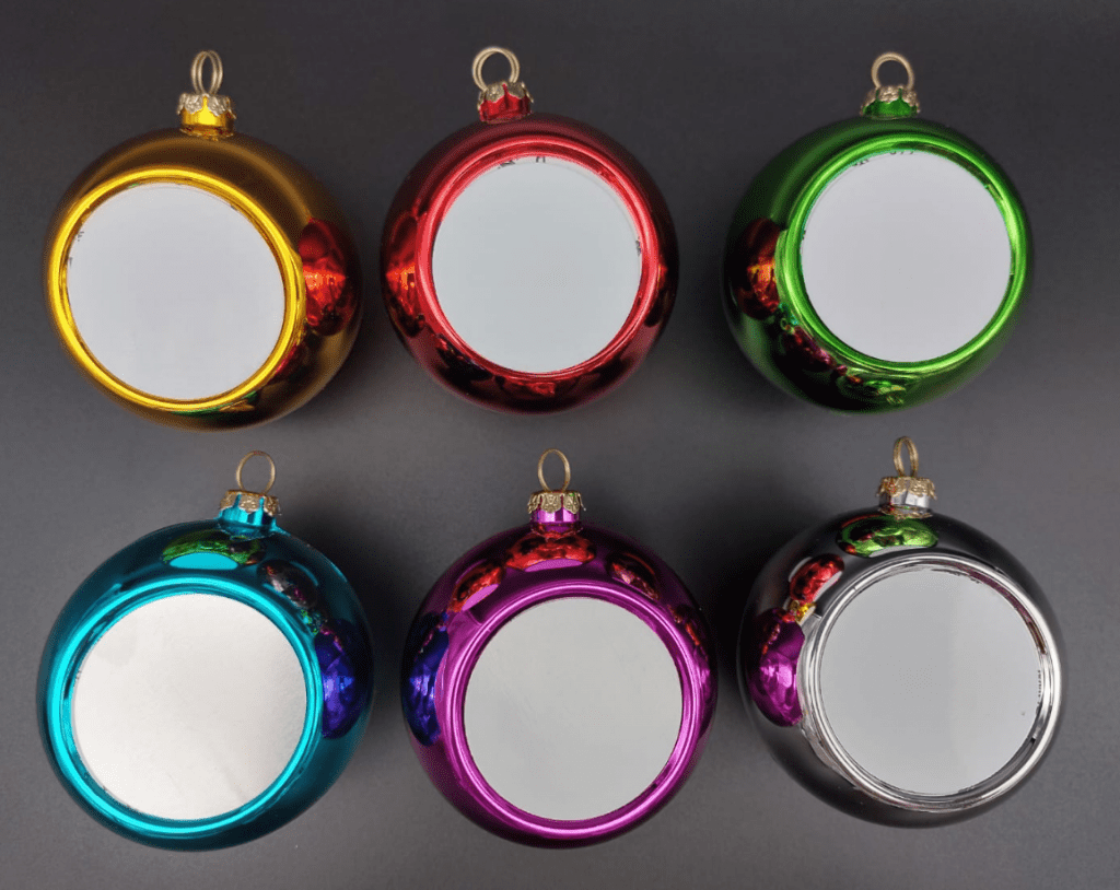 Christmas Sublimation : 8cm Glossy Solid Baubles