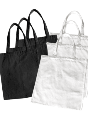totebagblackwhite Sublimation Blanks : Canvas Tote Bag (Black & White)