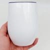 Sublimation Blanks : 12oz EGG Wine Tumblers (White & Silver)