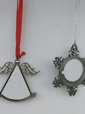 Metal Insert Ornaments : Metal Snowflake & Angel