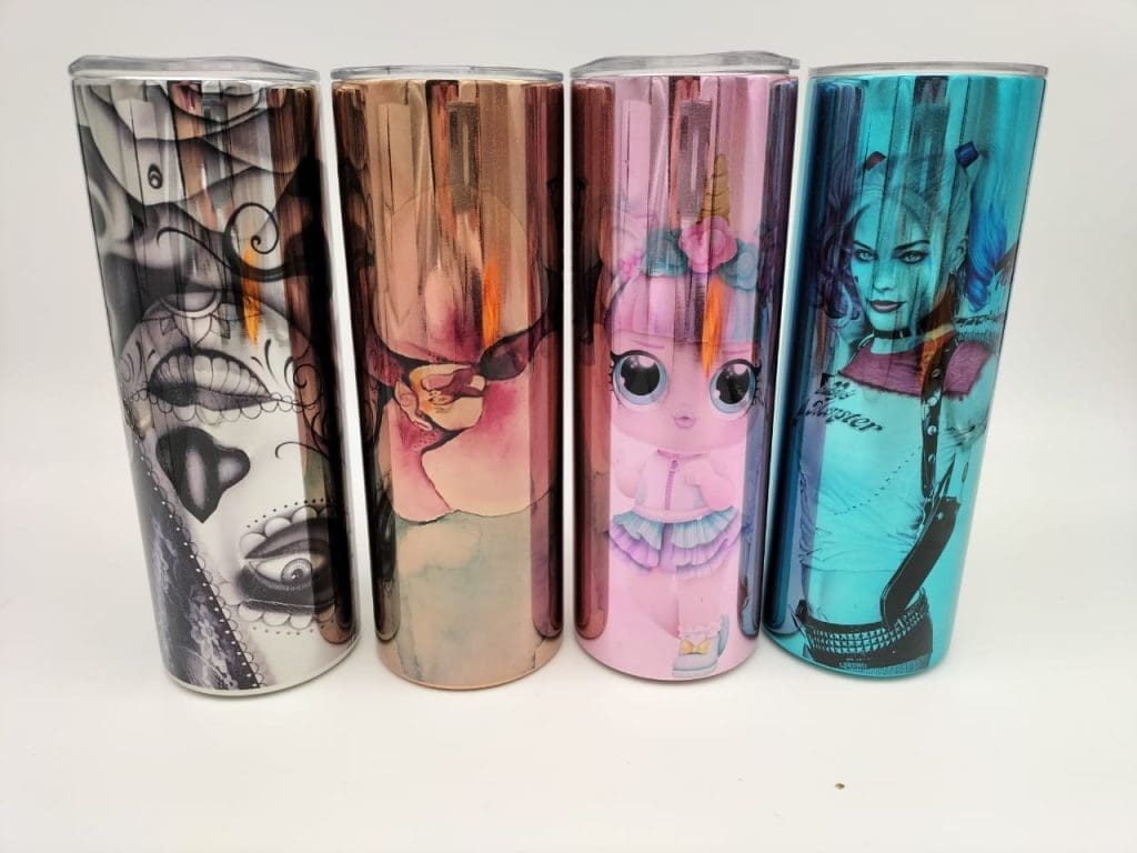 Sublimation Blanks : 20oz Glitter Mirror Tumblers