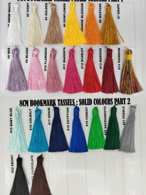 SolidColoursBookMark Sublimation Blanks : Solid Colour Bookmark Tassels