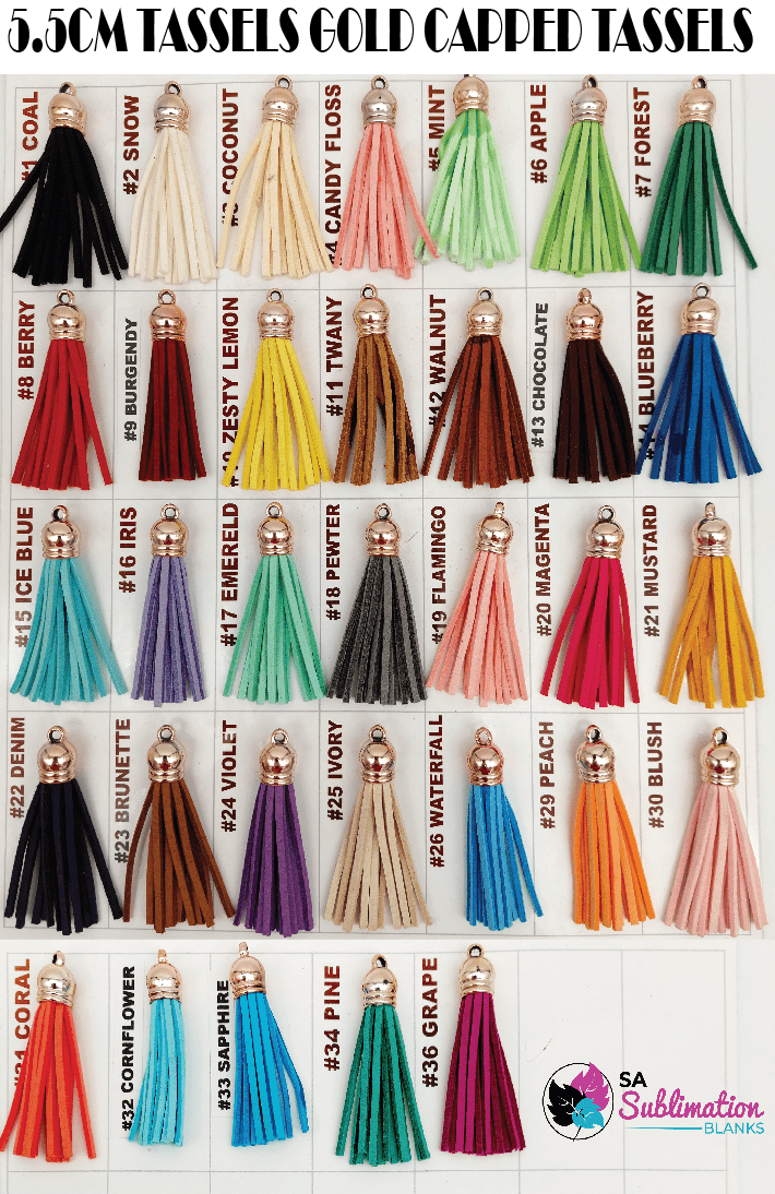 Sublimation Blanks : Just Tassels GOLD capped