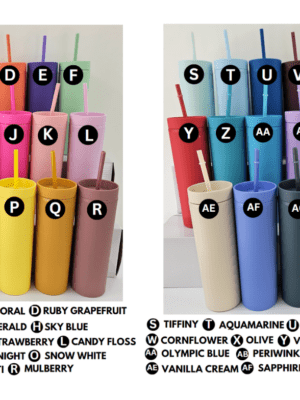 16ozAcrylic Part 1 & 2 Acylic Tumblers : 16oz Matte Pastel Acrylic Skinny Tumblers (34 Colours)