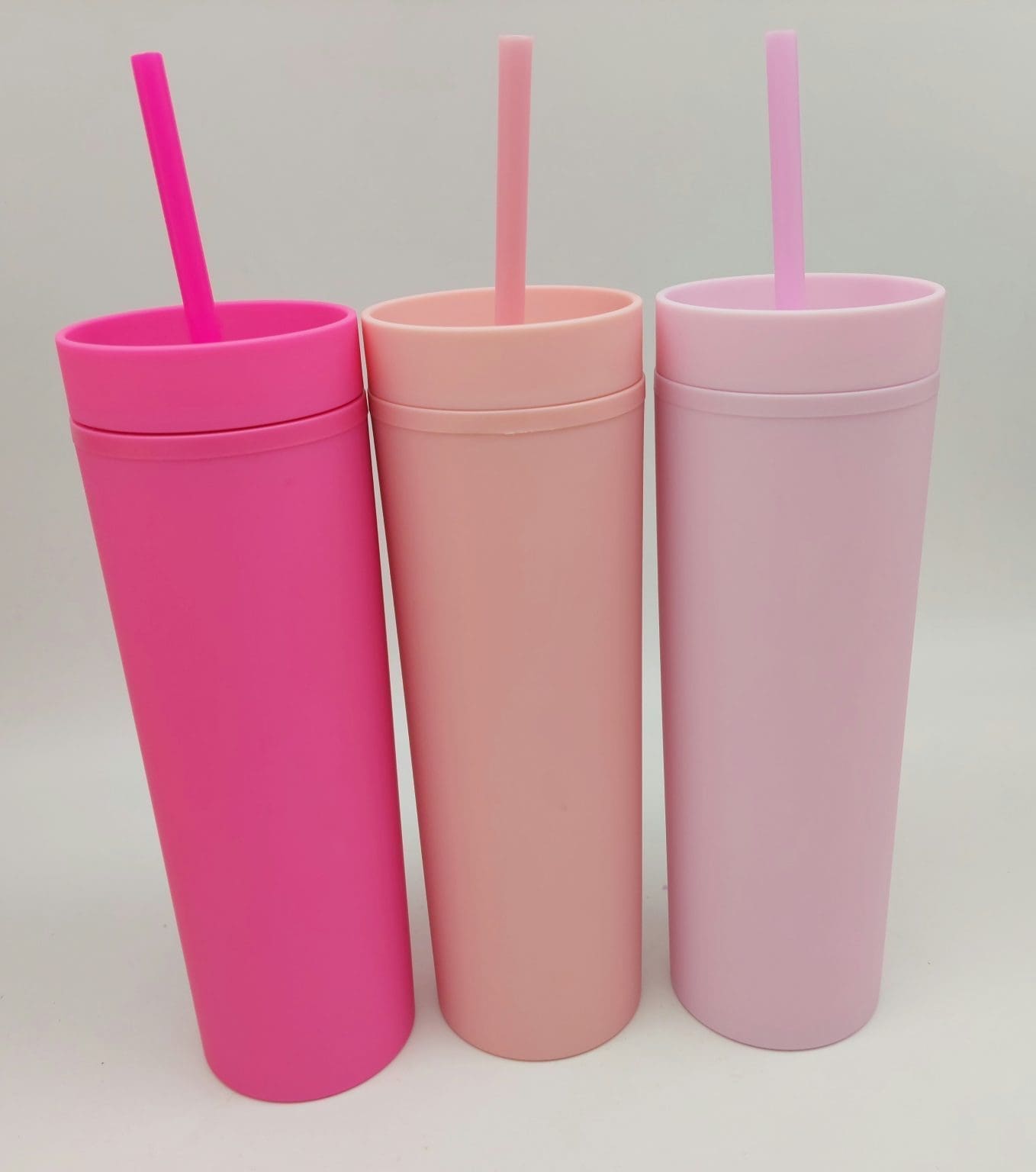 Acylic Tumblers : 16oz Matte Pastel Acrylic Skinny Tumblers (34 Colours)