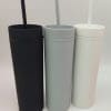 Acylic Tumblers : 16oz Matte Pastel Acrylic Skinny Tumblers (34 Colours)