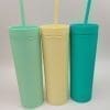 Acylic Tumblers : 16oz Matte Pastel Acrylic Skinny Tumblers (34 Colours)