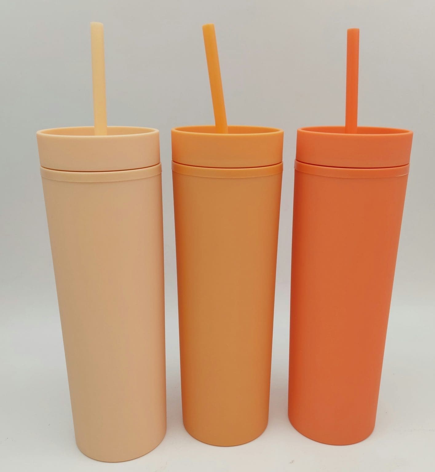 Acylic Tumblers : 16oz Matte Pastel Acrylic Skinny Tumblers (34 Colours)