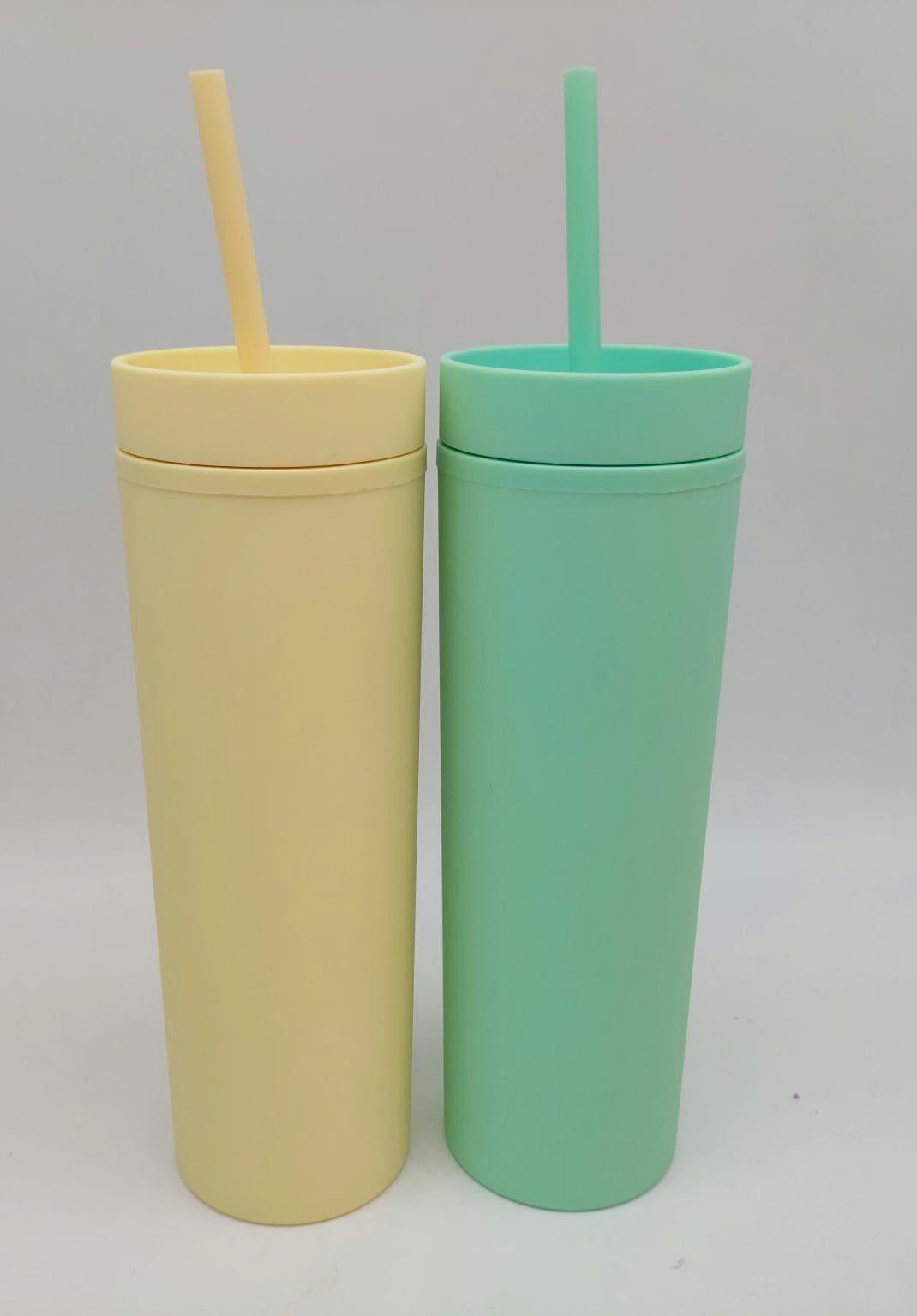 Acylic Tumblers : 16oz Matte Pastel Acrylic Skinny Tumblers (34 Colours)