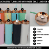 AcrylicSolid16ozTumblersROSEGOLD2 Acrylic Tumblers : 16oz Matte Pastel Acrylic Rose Gold Lids Skinny Tumblers