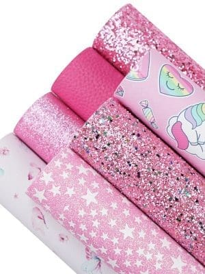 PinkSeries_2 Faux Leather : 7 Piece Unicorn Pretty in Pink (FL20)