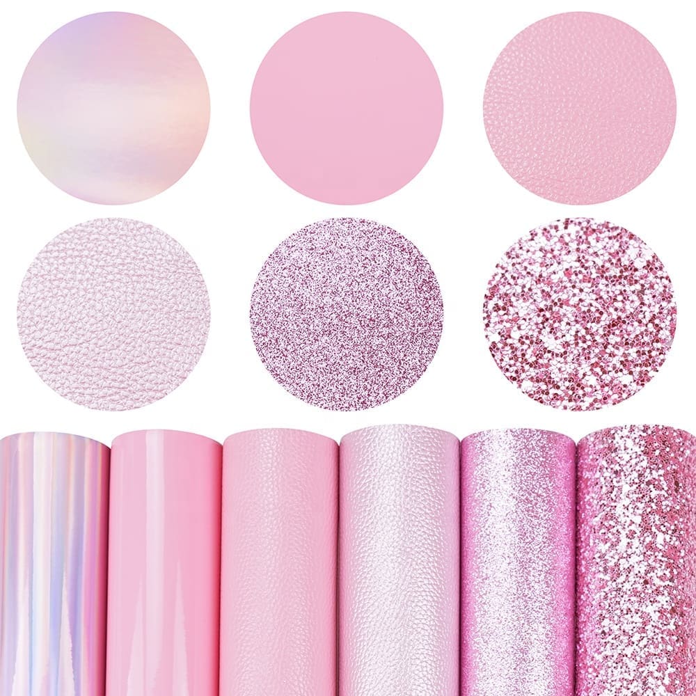 Faux Leather : 6 Piece Pink Mix Series (FL7)