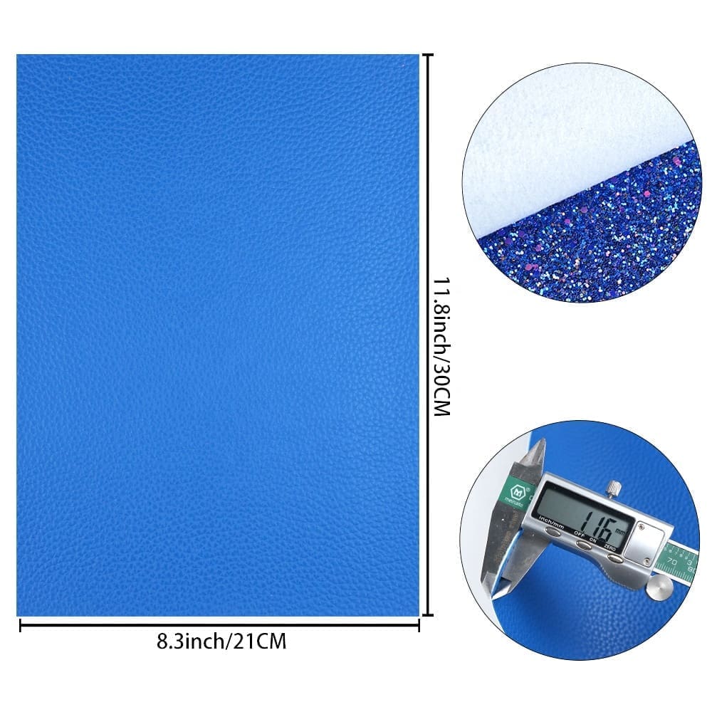 Faux Leather : 6 Piece Blue Series Mix (FL9)